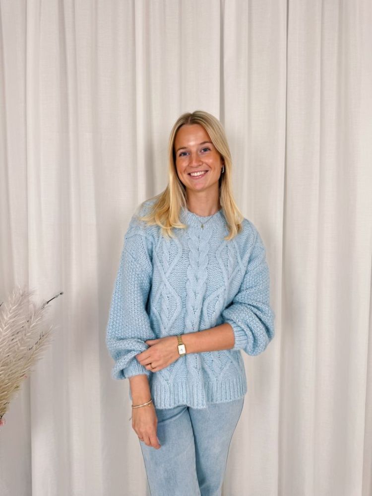 Leonie Cable Knit Light Blue