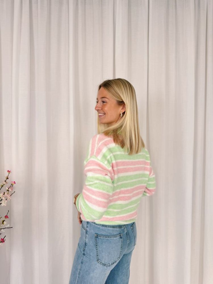 Lovy Polo Knit Green / Pink