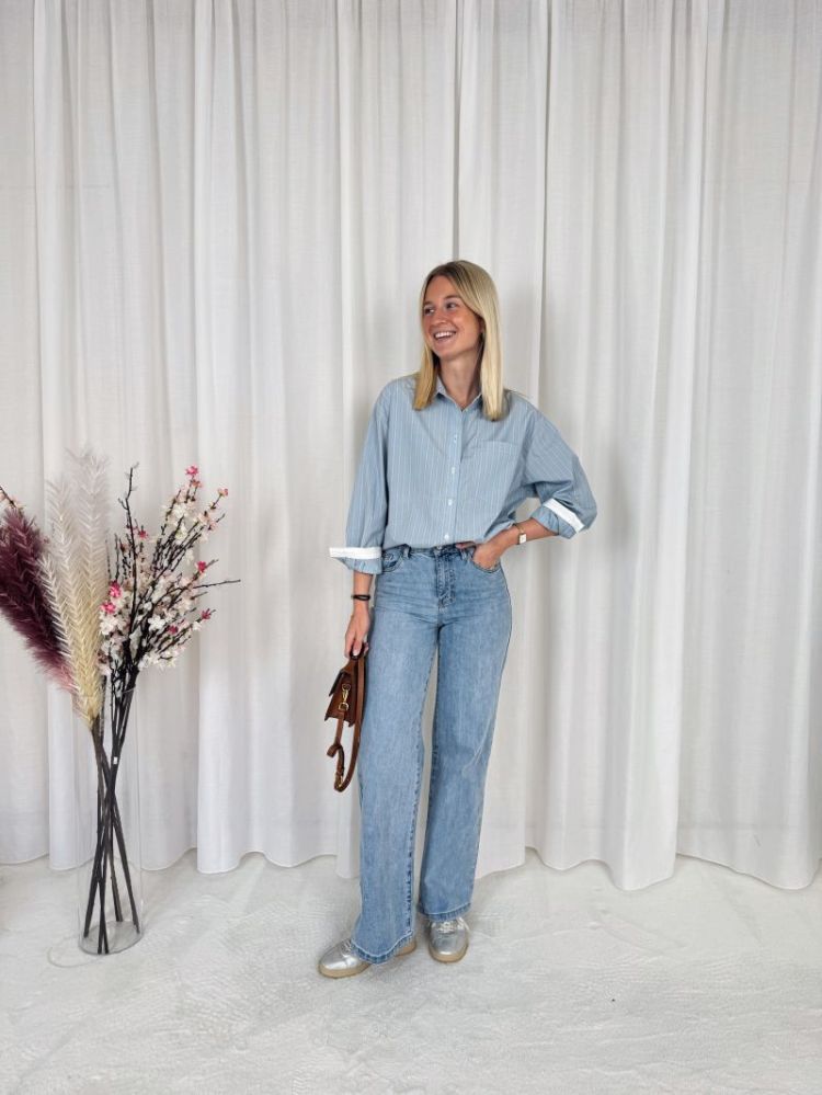 Levia Shirt Powder Blue Str