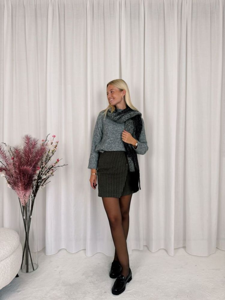 Molly Skirt Grey Stripe
