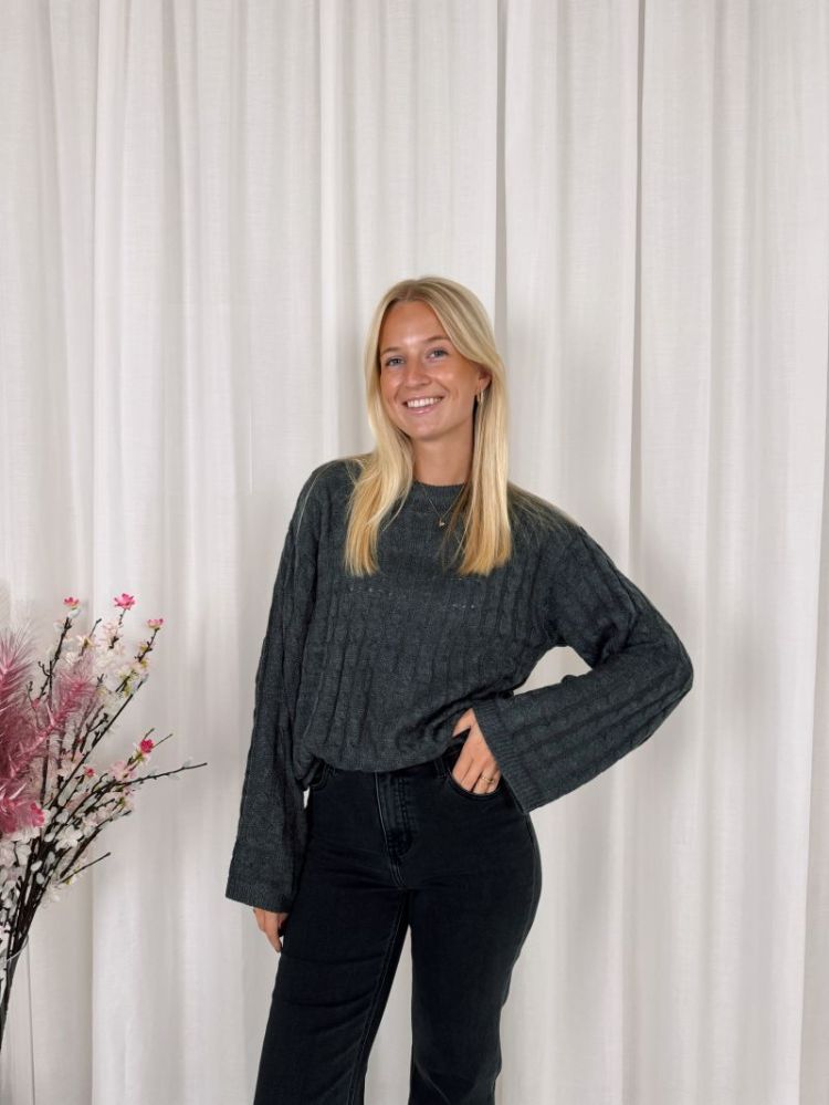 Denice Cable Knit Grey