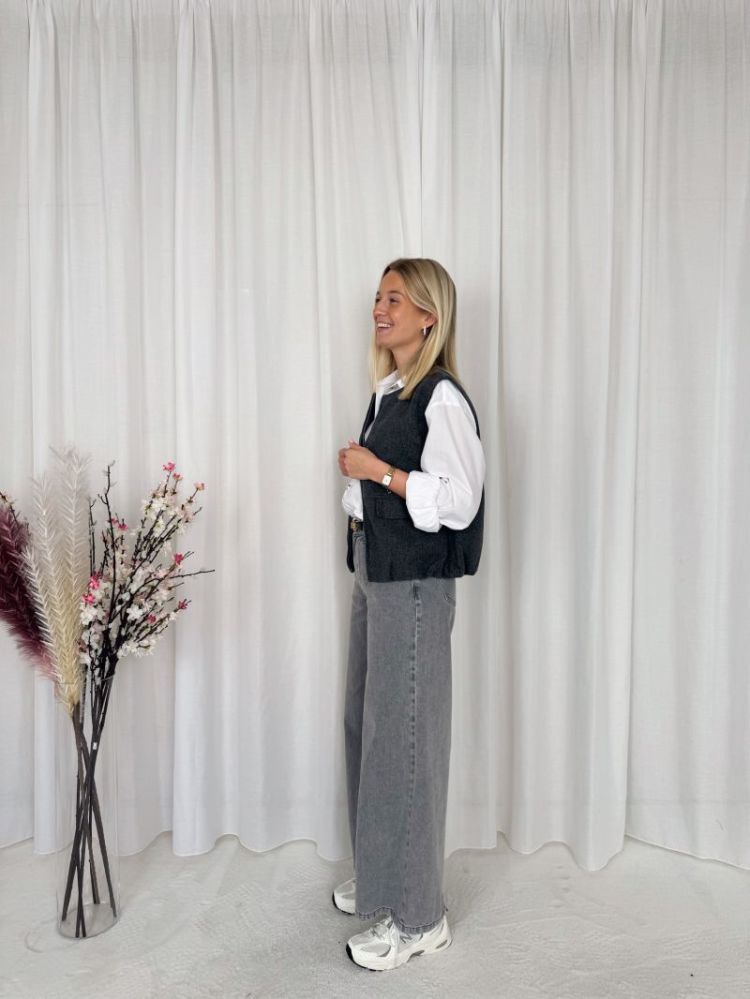 Giovani Palazzo Jeans Light Grey