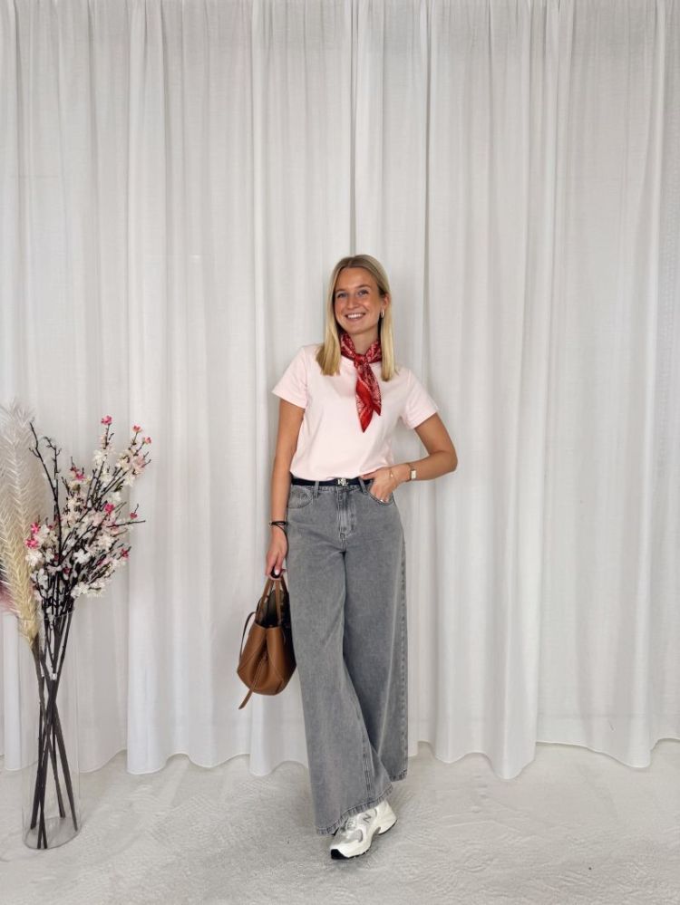 Giovani Palazzo Jeans Light Grey