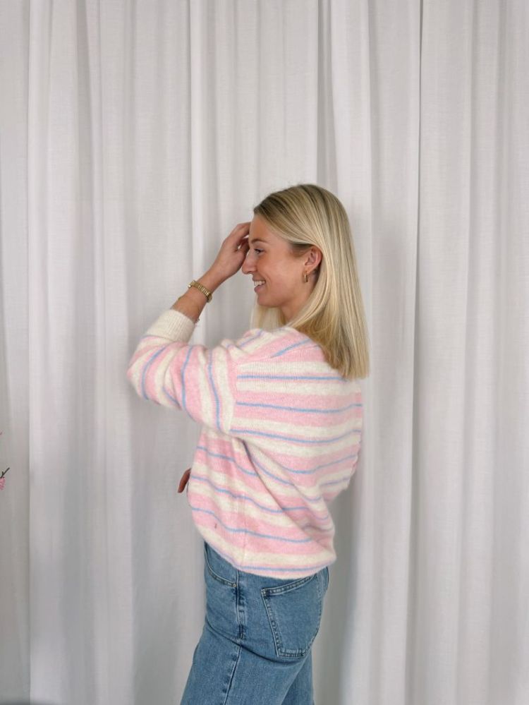 Amie Polo Knit Beige / Pink