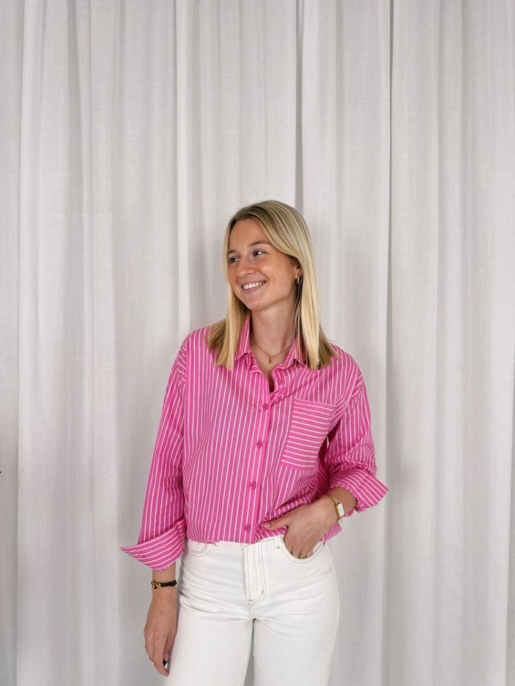 Myrle Striped Shirt Pink