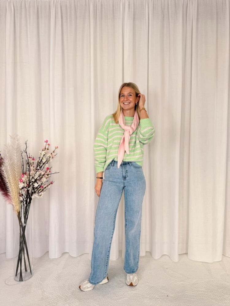 Taya Striped Knit Green / Pink