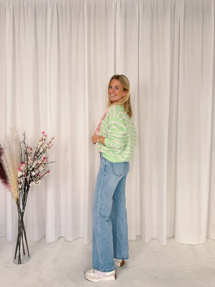 Taya Striped Knit Green / Pink
