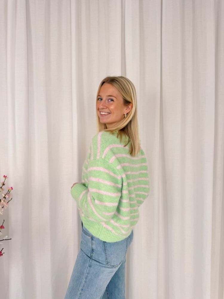 Taya Striped Knit Green / Pink