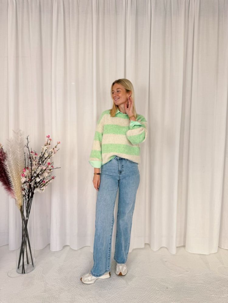 Jodee Striped Knit Green / Beige