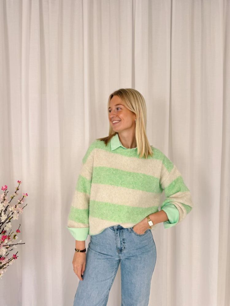 Jodee Striped Knit Green / Beige