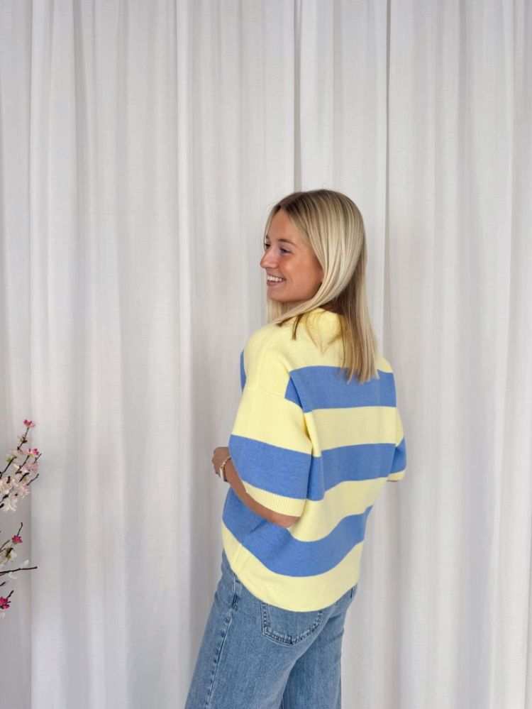 Ruby Shortsleeve Polo Knit Yellow / Blue