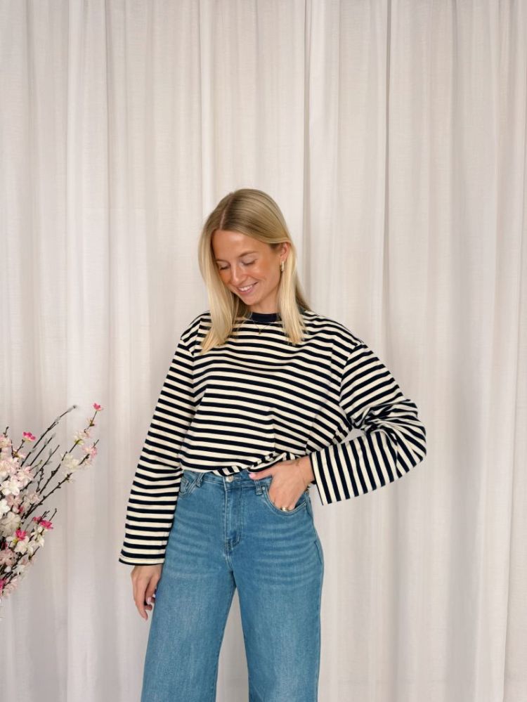 Lisa Striped Longsleeve Navy / Beige