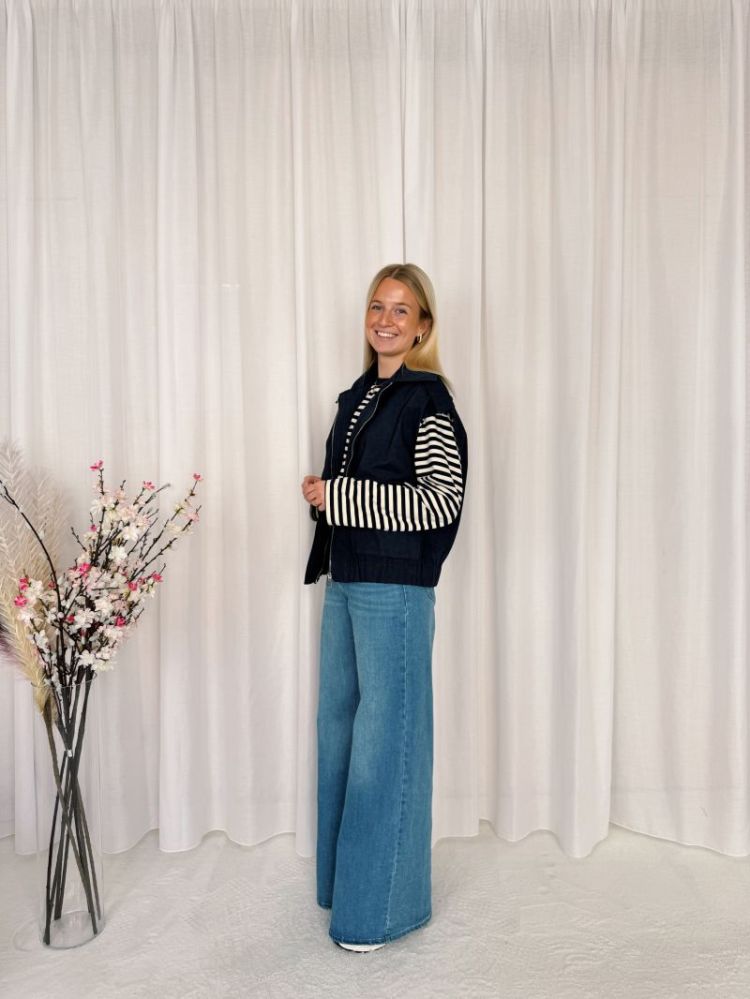 Lisa Striped Longsleeve Navy / Beige