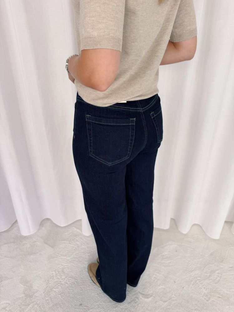 Brook HW Reg Jeans Dark Blue Unwas
