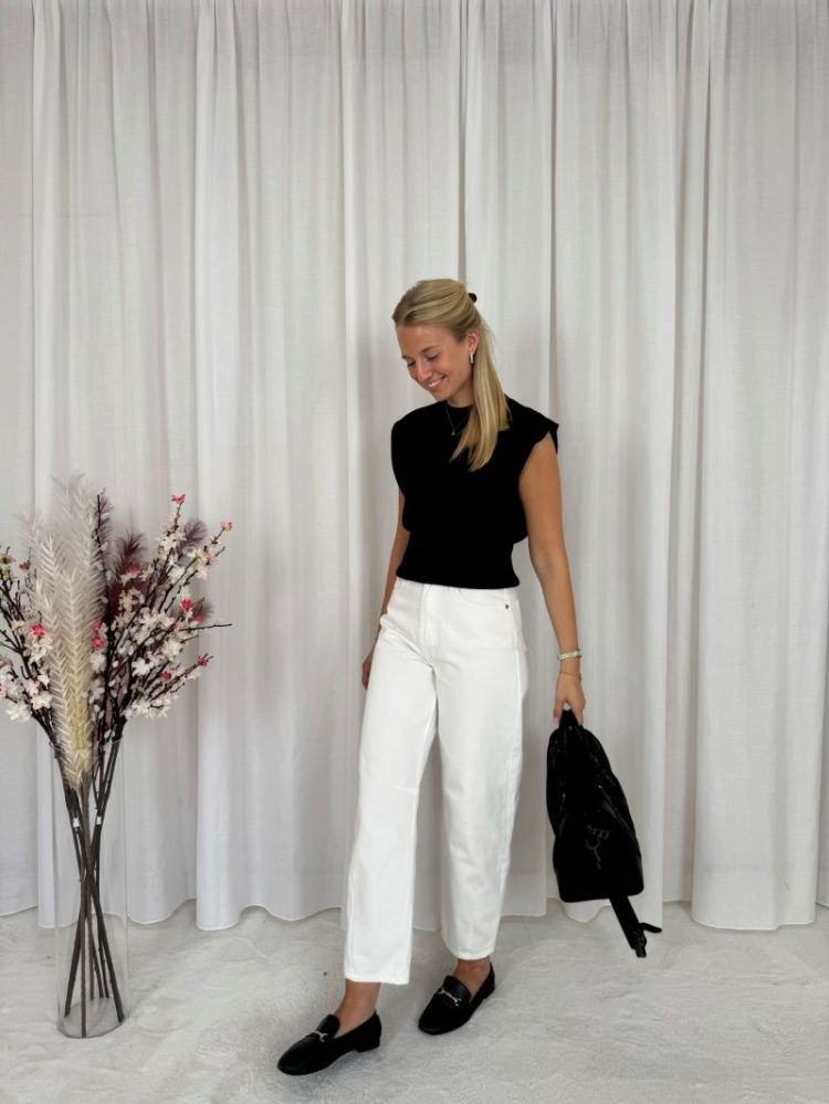 Brandy Balloon Jeans White