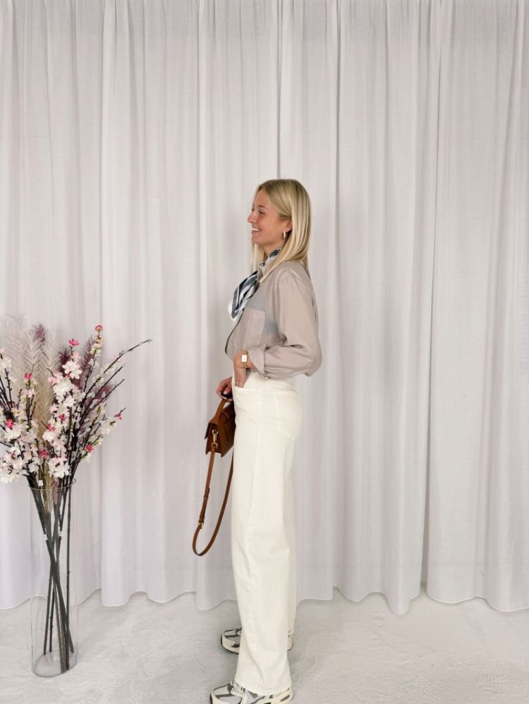 Lowen Long Barrel Jeans Ecru