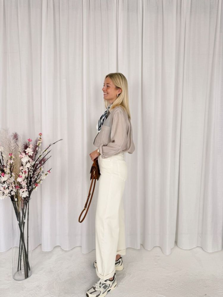 Lowen Long Barrel Jeans Ecru