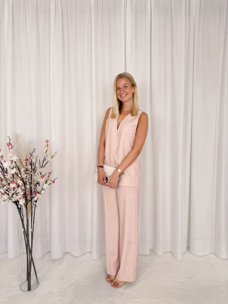 Linde Sleeveless Blazer Rose