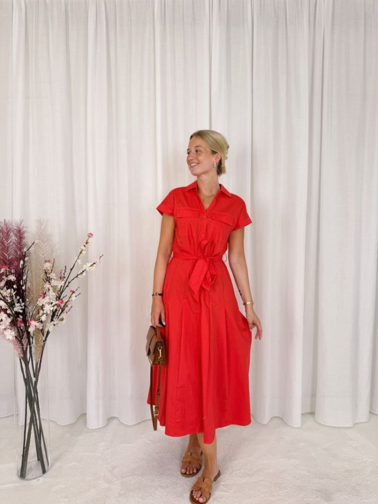 Lynn Shirt Dress  Coral