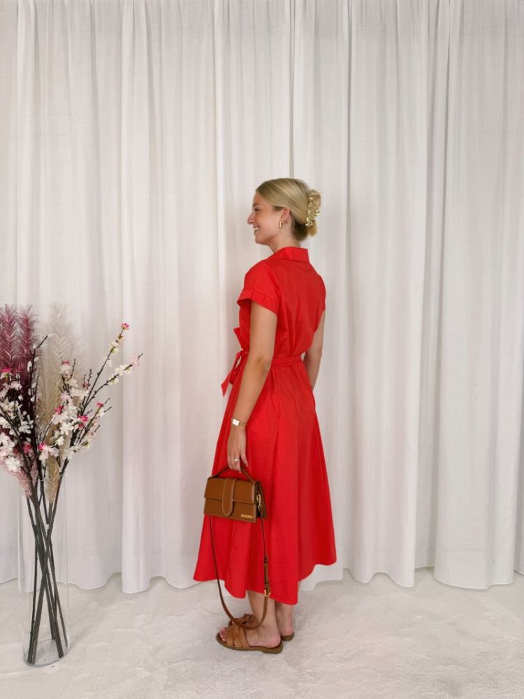 Lynn Shirt Dress  Coral