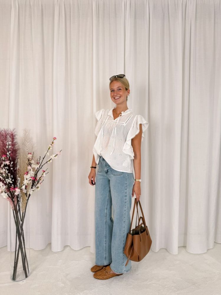 Fiona Frill Top Chalk