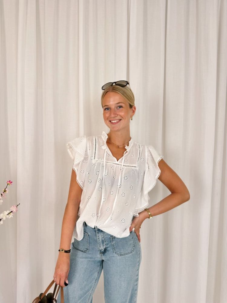 Fiona Frill Top Chalk
