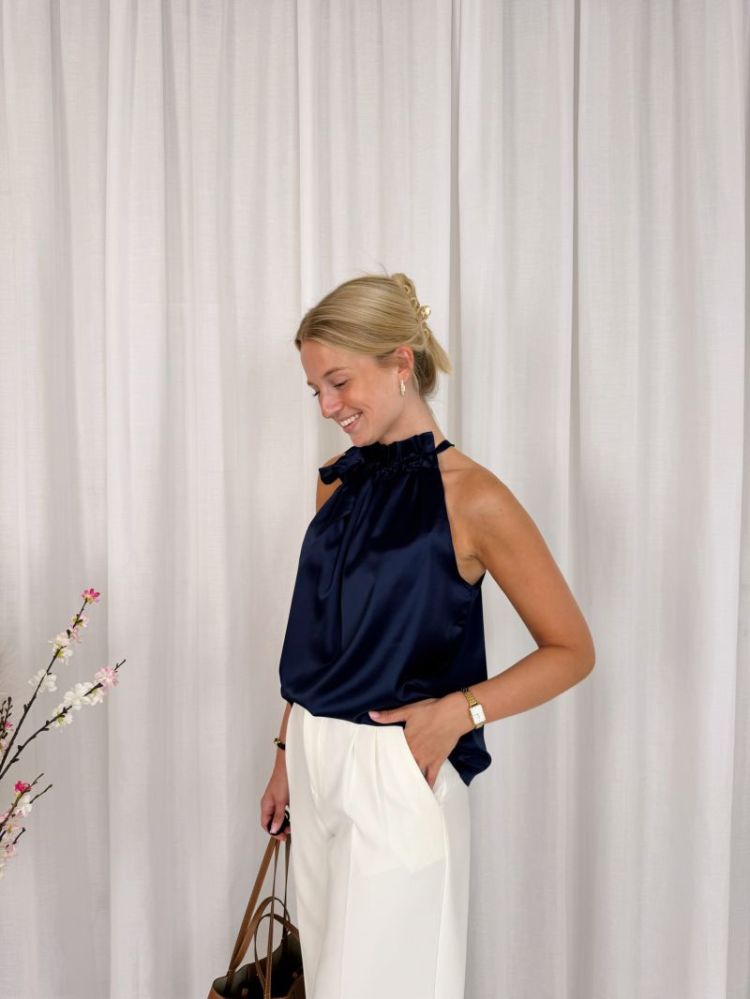 Lou Halterneck Top Marine Blue
