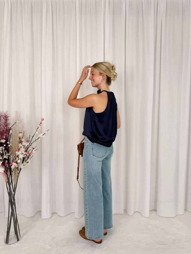 Lou Halterneck Top Marine Blue