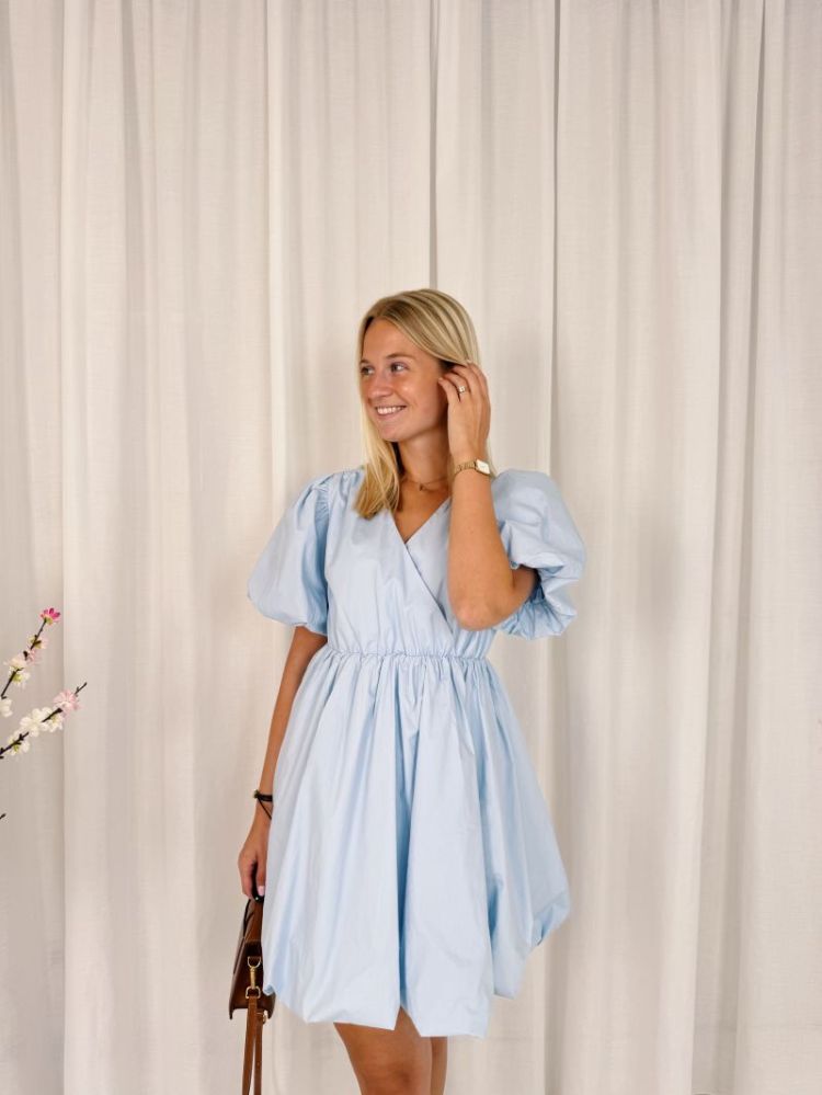 Elise Puff Dress Light Blue