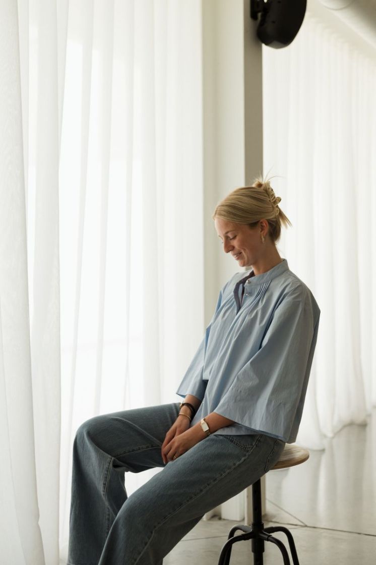 Romy Oversized Blouse Light Blue