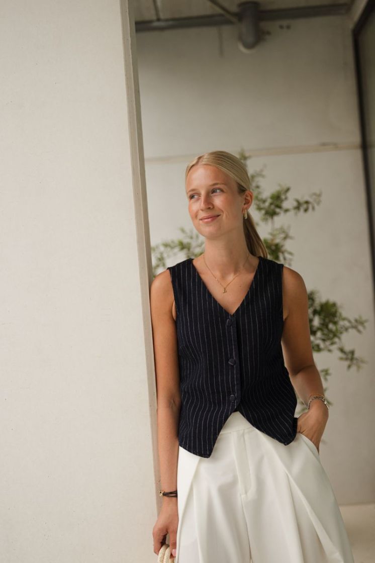 Kristel Top Raw Striped Den