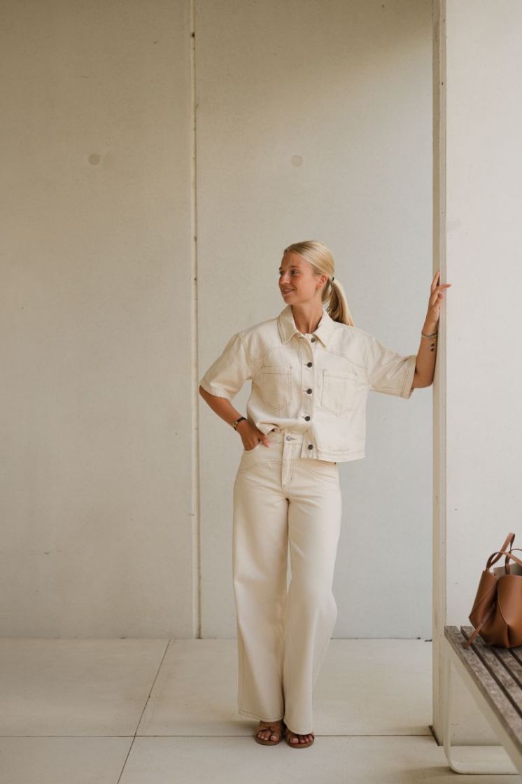 Catharina Denim Shirt Off White Washe