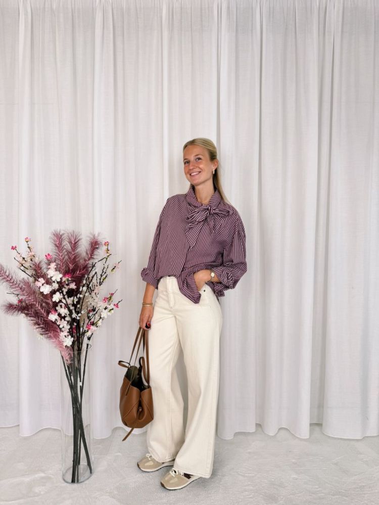Lio Bow Blouse Bordeaux