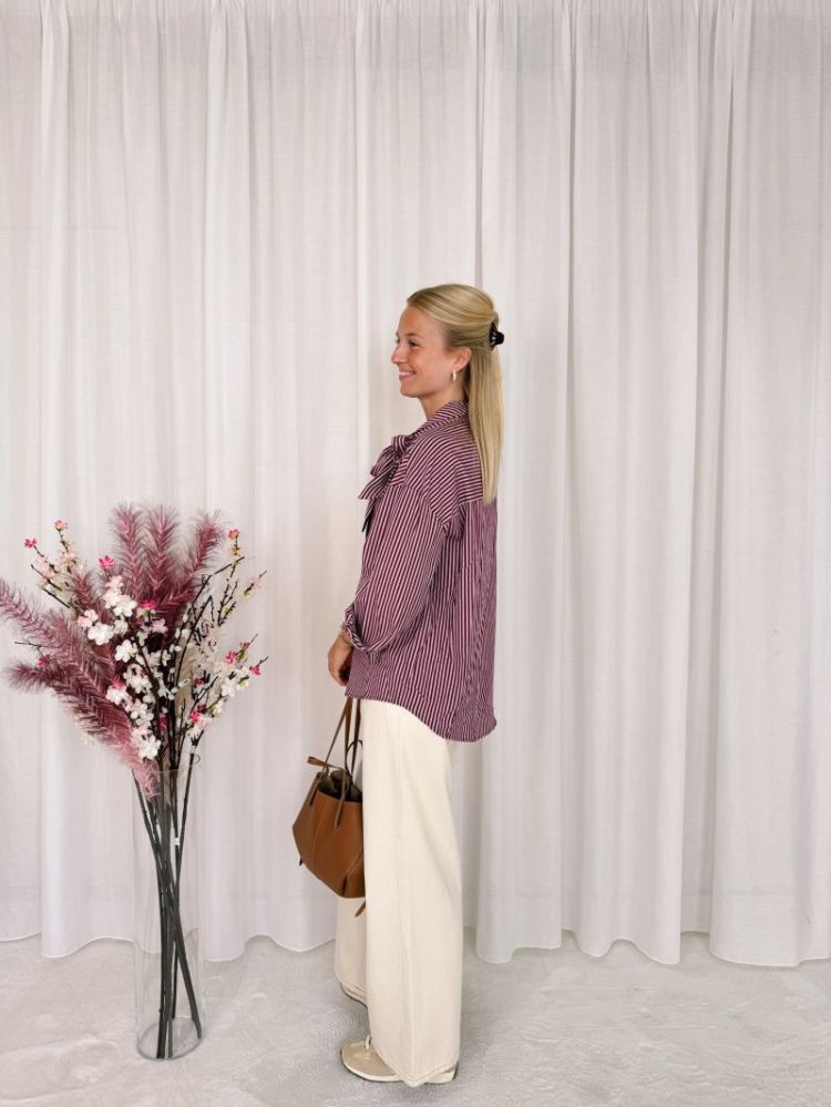 Lio Bow Blouse Bordeaux