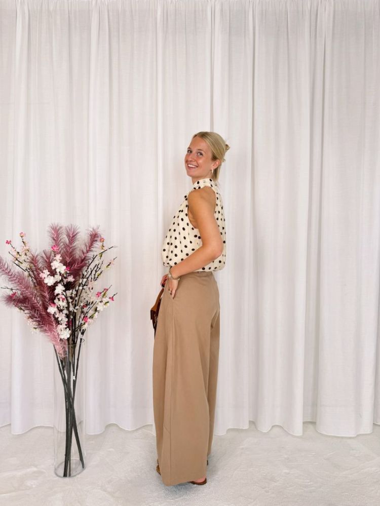 Roxy Halterneck Top Beige