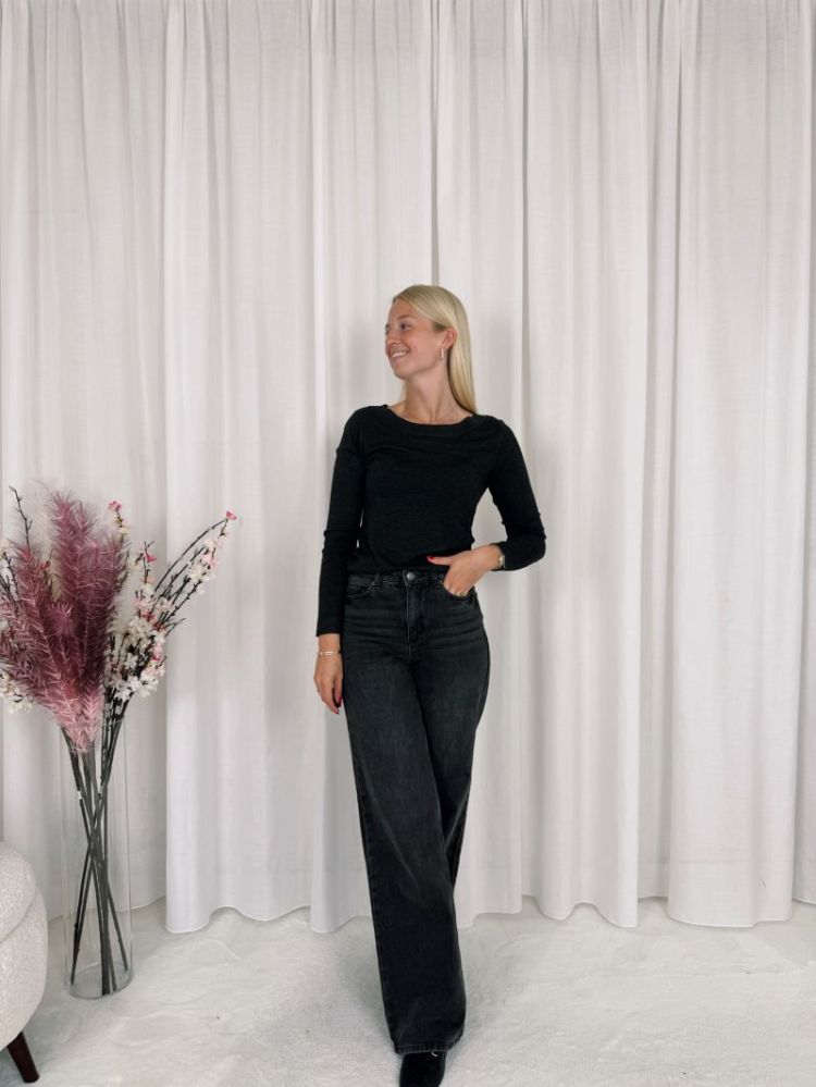 Lizza Knit Pullover Dark Grey Melan