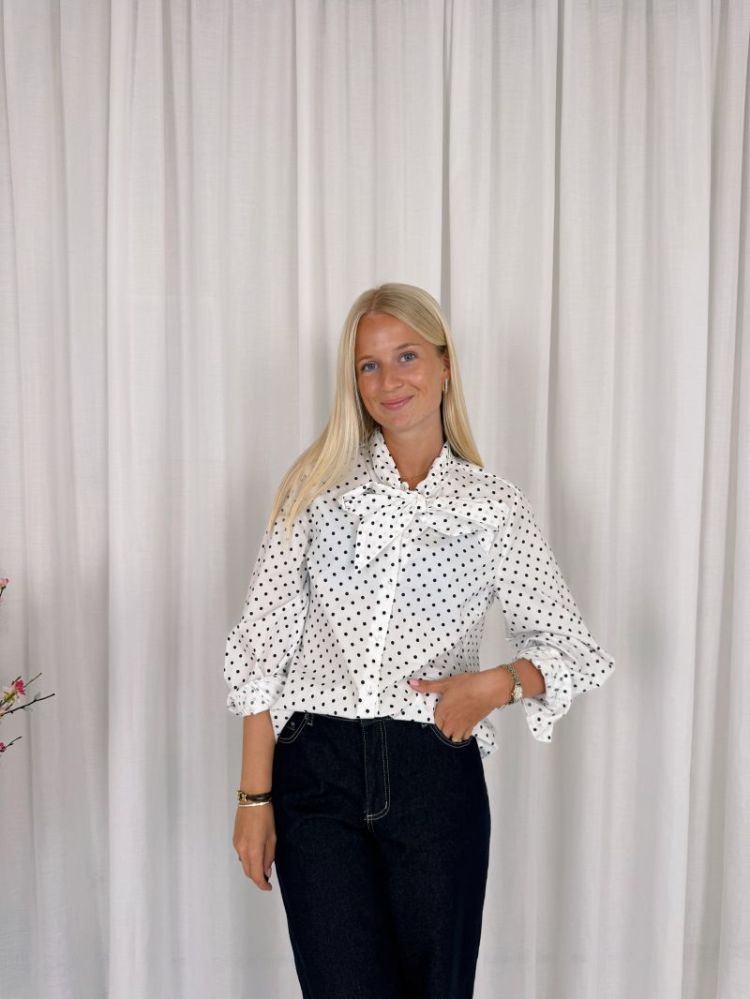 Milly Shirt White W/ Black 