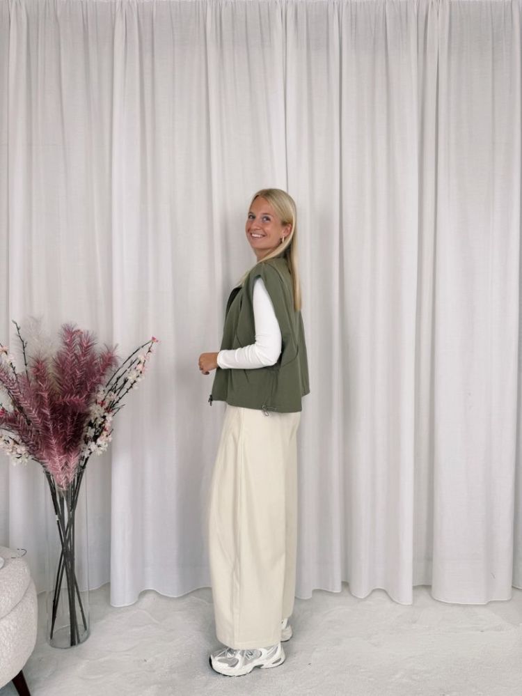Sanne Sleeveless Jacket Olive Green