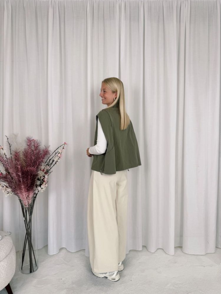 Sanne Sleeveless Jacket Olive Green