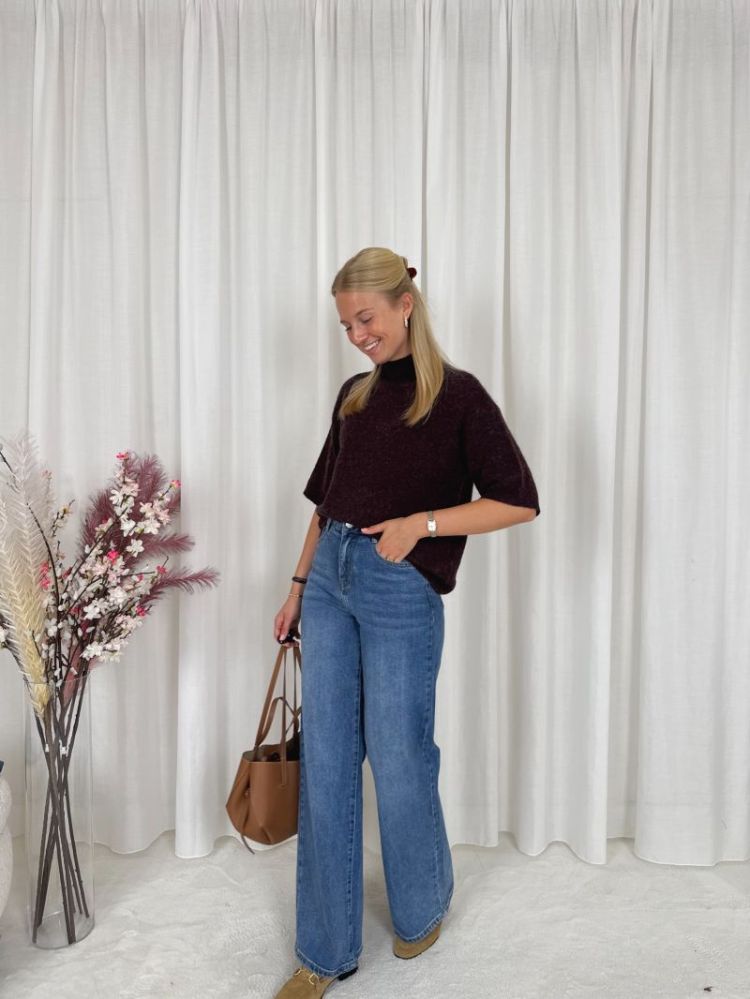 Signe High Neck Pullover Fudge Melange