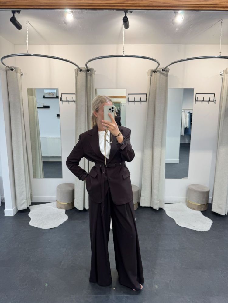 Elise Belted Blazer Brown
