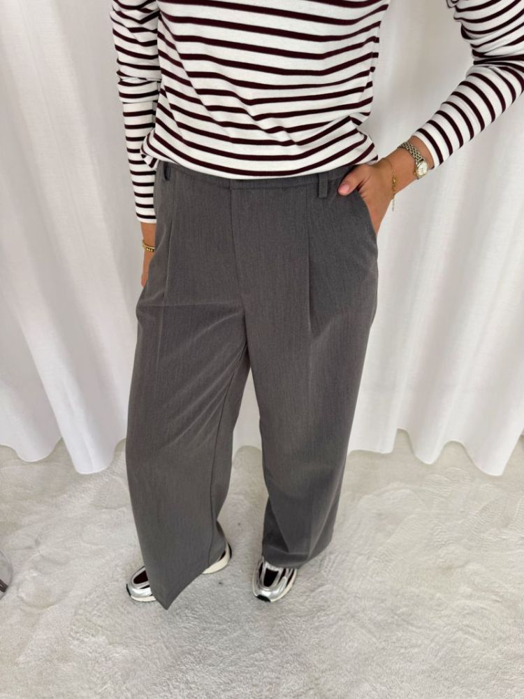 Sakura Wide Pants Dark Grey Melan
