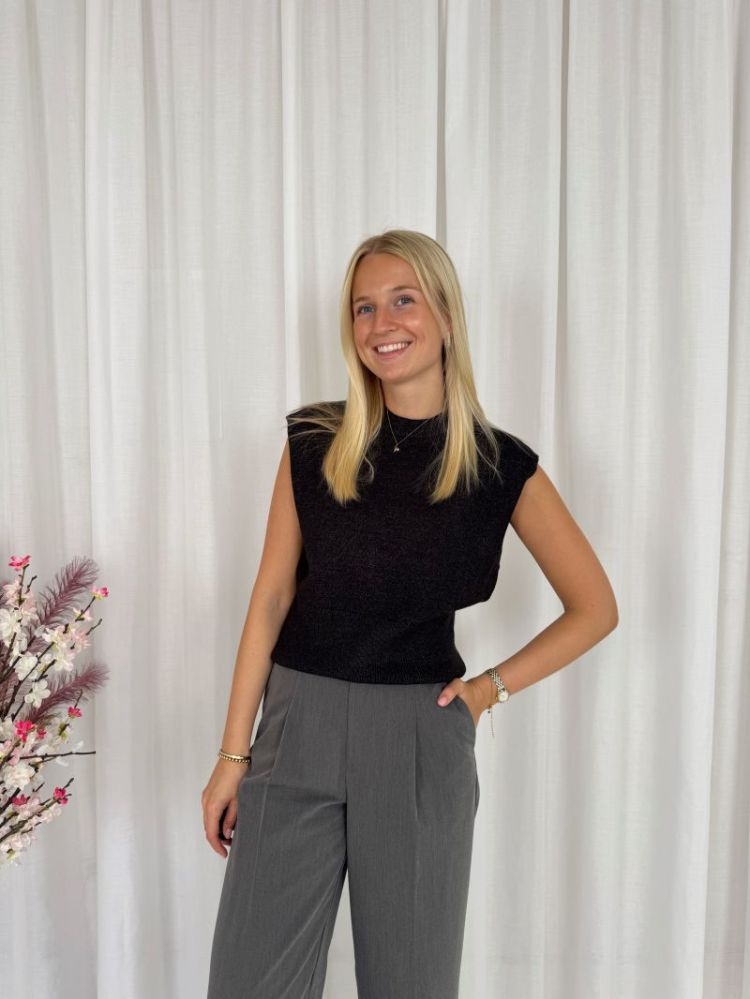 Barbara Knit Vest Dark Grey Melan