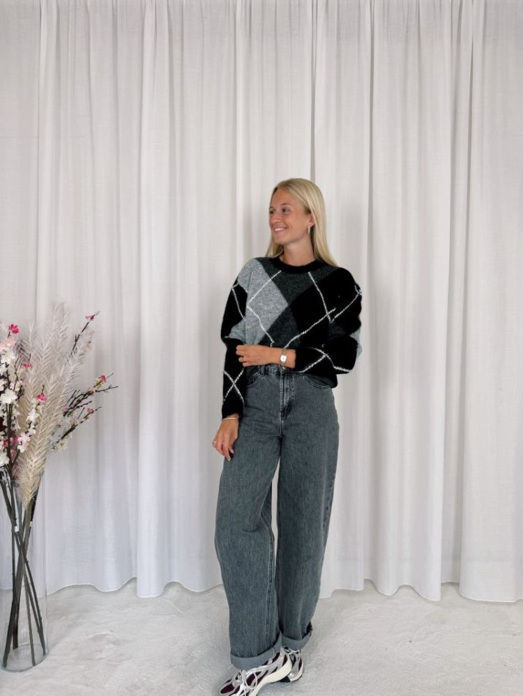 Grith Knit Pullover Grey Melange / 