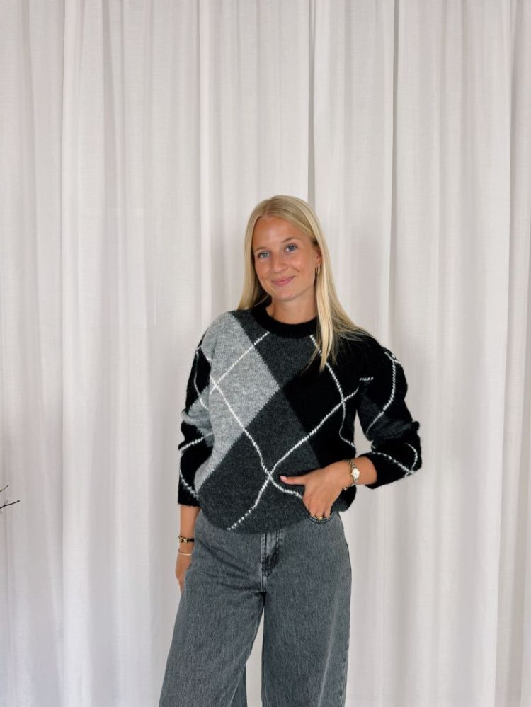 Grith Knit Pullover Grey Melange / 
