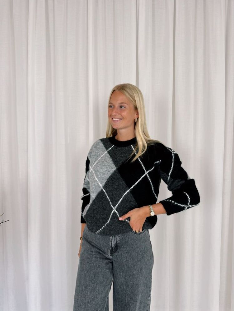 Grith Knit Pullover Grey Melange / 