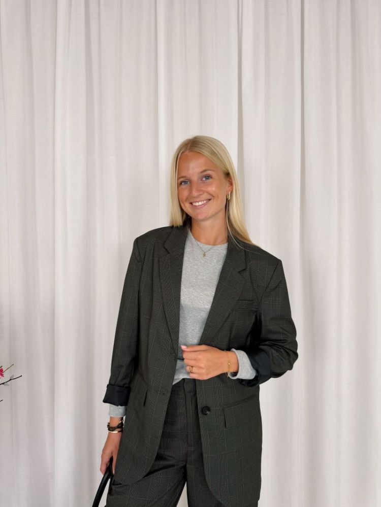 Lenora Blazer Dark Grey Check