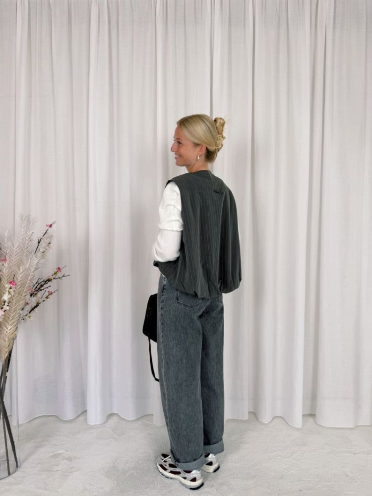 Bonny Sleeveless Jacket Grey / White