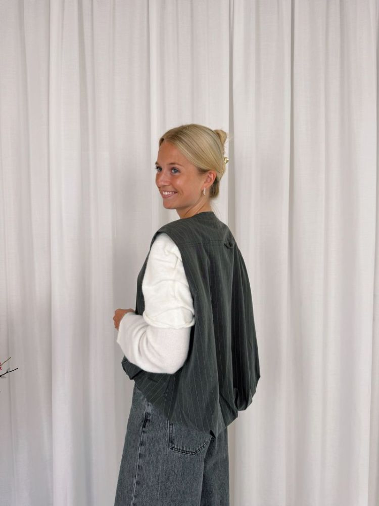 Bonny Sleeveless Jacket Grey / White