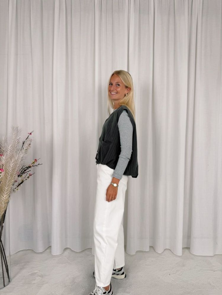 Bonny Sleeveless Jacket Grey / White
